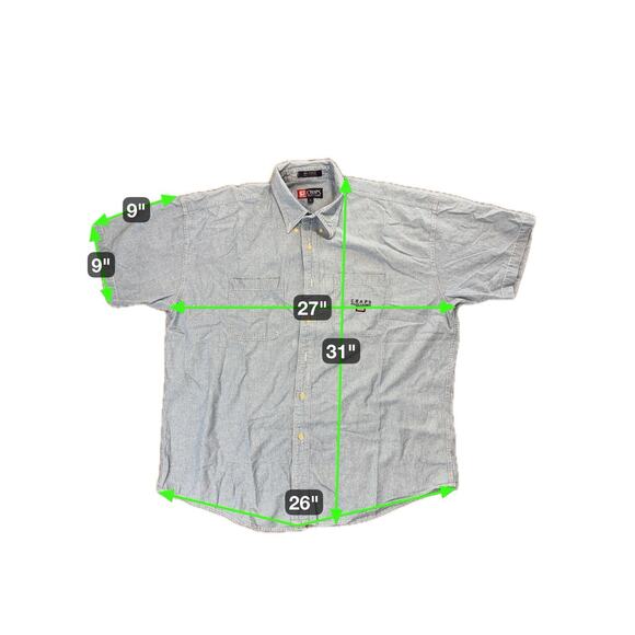 Vintage Chaps Ralph Lauren Chambray Shirt Size Large Blue Denim Light 90s Cotton - Picture 7 of 7